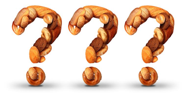 question marks made out of bread