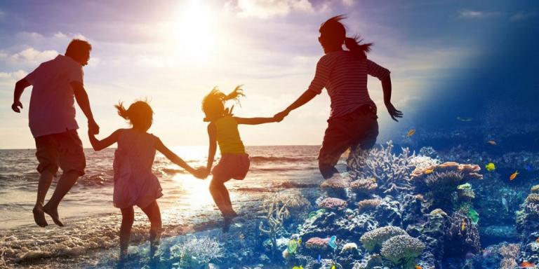 family beach fun